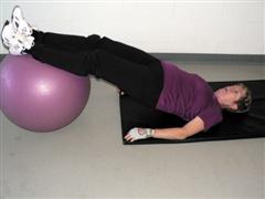 Swiss Ball Hamstring Curl Position 2