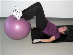 Swiss Ball Hamstring Curl Position 2