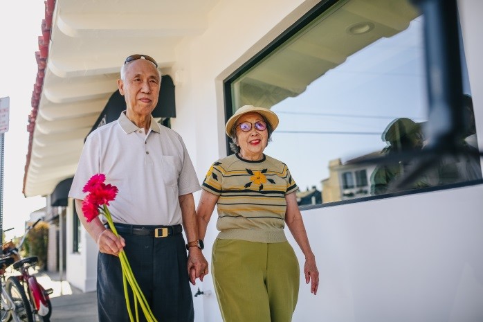 older couple walking